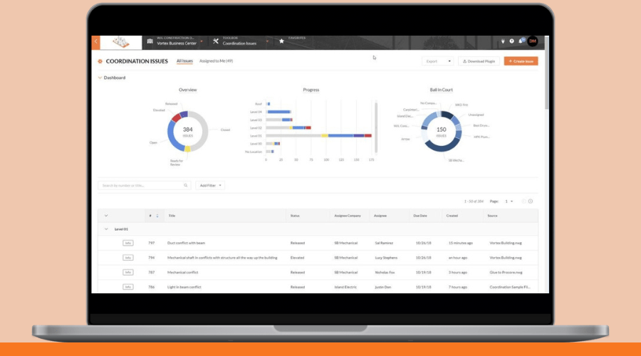 Procore platform interface and new features 2022 in common data environment cde - oceanBIM